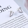 Inilbran Boho Pearl Earrings Silver Triangle Stud Earrings Vintage Pearl