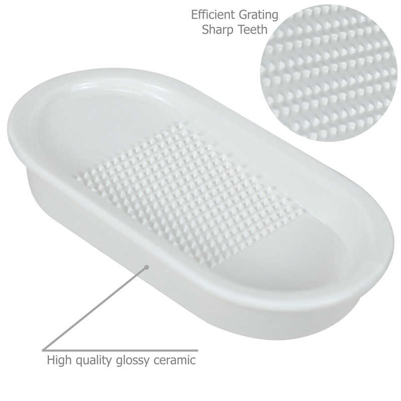 EIKS Ceramics Grater Plate for Ginger Garlic Wasabi Daikon Fruits