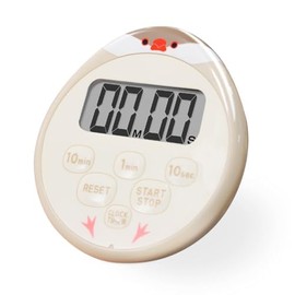 dretec Buncho Timer, Kitchen Timer, Waterproof, Stopwatch, Magnet, Includes Watch, Beige, Kinako