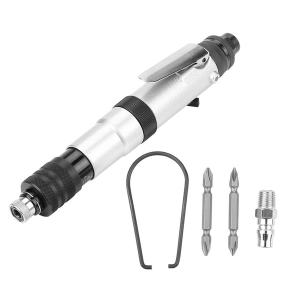 Semi-Automatic Clutch Type Pneumatic Screwdriver, 1000 RPM, Torque Adjusted, Clutch Construction, Air Driver, Won't Scratch Screws, Air Screw Screwdriver, Clockwise (CW) and Counterclockwise (CCW), Increased Efficiency, Fine Inner Core, Electronic Compon