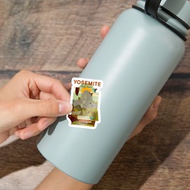 Die Cut Sticker Yosemite National Park, California, Half Dome, Geometric National Park Series, Contour Vinyl Sticker 1 to 3 inches (Waterproof Decal for Cars, Water Bottles, Laptops, Coolers), Small