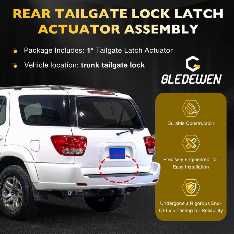 Gledewen Liftgate Hatch Trunk Door Lock Actuator for Toyota Sequoia