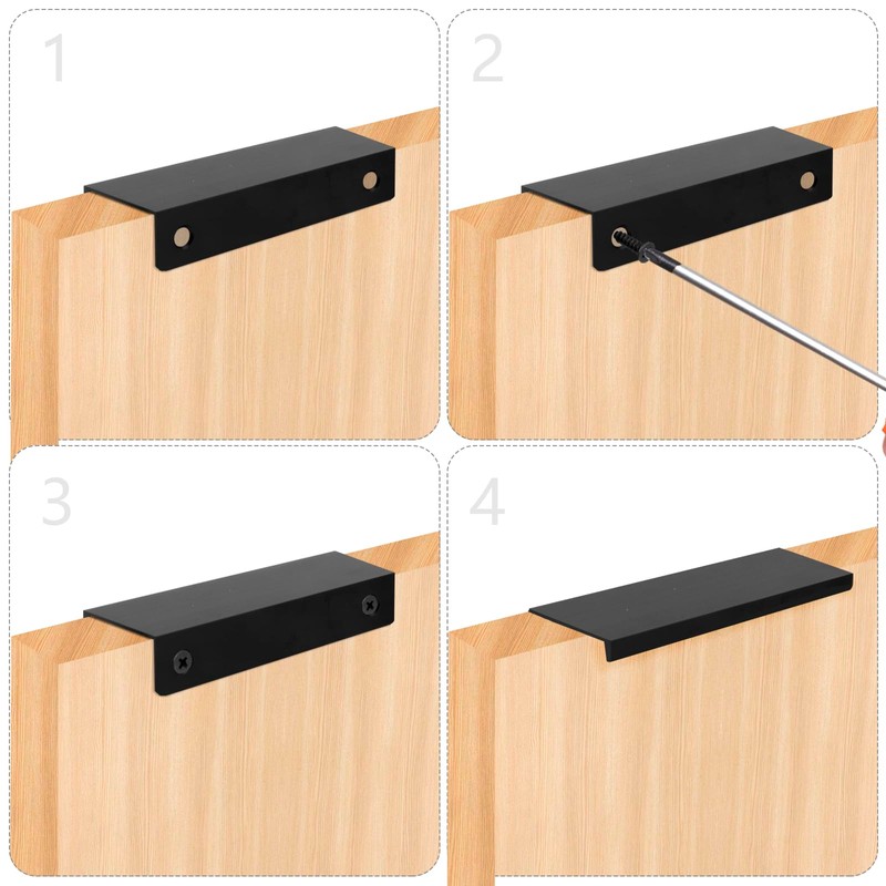 Pack of 8 Finger Edge Pull Handle Black Finger Pull