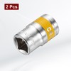 HARFINGTON 2pcs 1/2" Drive 6 Points Socket 17mm Metric Shallow