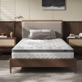 SLEEP100 8 Inch Twin Mattress, Foam & Bonnell Springs Hybrid Mattresses, Fiberglass Free - No Odor - 365 Night Trial