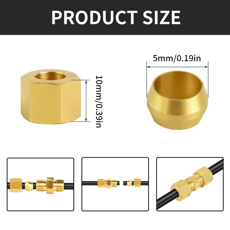 MuHize High Pressure Compression Fitting Kit - 3/16 Inch Tube