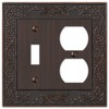 Amerelle 43TDVB English Garden Wallplate, 1 Toggle / 1 Duplex,