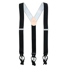 Trafalgar Men's Big & Tall 35mm Convertible Maddox Braces (Suspenders), Black