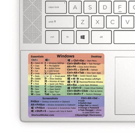 SYNERLOGIC Pride Windows PC Reference Keyboard Shortcut Sticker - Laminated Vinyl, No-Residue Adhesive, for Any 15" and Larger PC Laptop or Desktop (1-Pack)