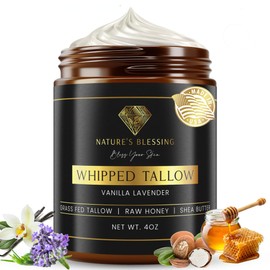 Nature's Blessing Anti-Aging Beef Tallow Cream for Fine Lines & Wrinkles | Collagen Booster Infused w/Organic Honey & Shea Butter | Deep Hydration for Youthful Glow