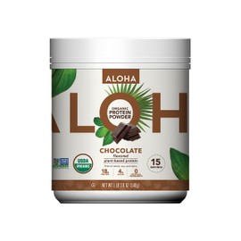ALOHA ALOHA Organic Plant Based Protein Powder, Stevia Free, Chocolate, 19.6 oz, 15 Servings