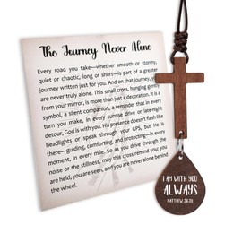 AMAQUANG Cross for Car Mirror Hanging Christian Gifts for Men, Women - Scan Phone for Daily Bible Verse, Jesus Car Accessories, Car Cross Hanging Accessories, Christmas Decorations