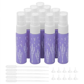 Ellbest 10Pack 10ml Glass Spray Bottles with Funnels and Droppers, Purple Print Pattern Bottle, Atomizer Perfume Spray, Fine Mist Refillable Skincare Travel Perfume Atomizer