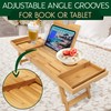 SereneLife Bath Caddy Breakfast Tray Combo - Natural Bamboo Wood