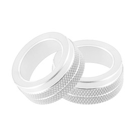 X AUTOHAUX AC Control Switch Knob Cover Trim for Toyota Silver Tone (Set of 2)