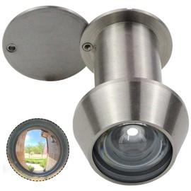 Earl Diamond - Peep Holes for Door, Solid Brass 220-Degree Door Viewer Peephole with Heavy Duty Rotating Privacy Cover for 1-3/8" to 2-23/64" Doors for Home Office Hotel, Hole 22 Satin Nickel