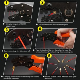 Twidec/Wire Crimping Pliers 26-16AMG Wire Crimping Tools with Ratchet,Manual Crimp Fold Tool For Open Barrel Terminal Connectors, Electrical Crimping Tool SN-48B