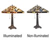Capulina Tiffany Table Light, 2 Light Tiffany Style Table Lamp,