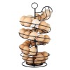 Spiral Design Egg Dispenser Rack Holder with Storage Basket Metal