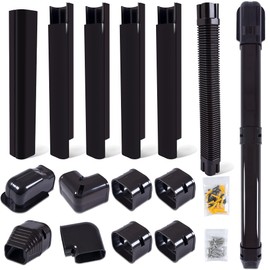 KuriProtect 3" W 10Ft Decorative PVC Line Set Cover Kit for Mini Split Lineset Cover Kit for Air Conditioner & Heat Pump (Brown)