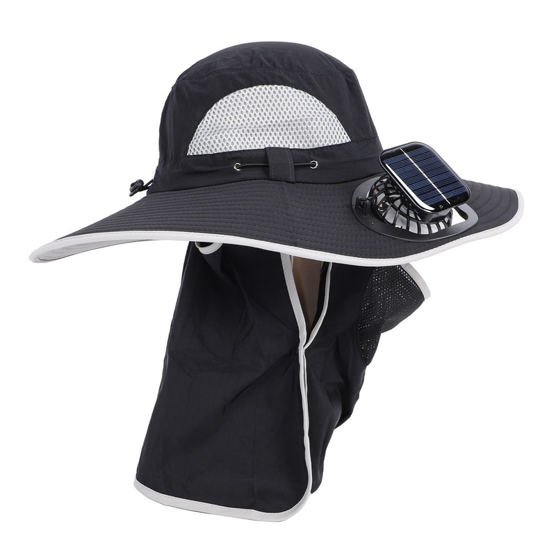 Wide Brim Solar Fan Hat Outdoor Fishing Sunscreen Quick Drying