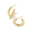 Kawlxpp 14k Gold Plated Small Chunky Lightweight Hoop Earrings For