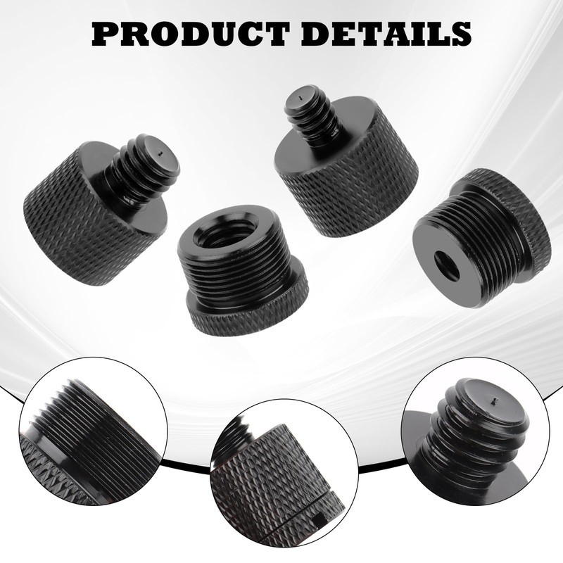Microphone Stand Adapter, Thread Adapter 5/8 Inch to 3/8 Inch