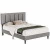 VECELO Queen Bed Frame with Upholstered Headboard, Heavy-Duty Platform Bedframe