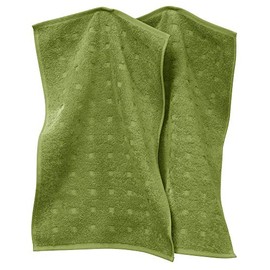 Möve Quadretti Walk Terry Guest Towel 30 x 50 cm Green Pack of 2