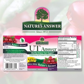 Nature's Answer Urinary Tract Health | Fast Acting | Cranberry Flavor Dietary Supplement | Alcohol-Free, Gluten-Free, Not Tested on Animals & Vegan 4oz (Pack of 2)