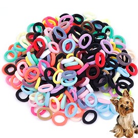 300 bandas de goma elásticas para el pelo de perro para cachorros, 25 mm, accesorios de aseo para perros pequeños, colas de caballo, yorkie para masco