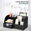 GORESE PU Leather Desk Tidy Organiser(Black)