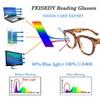 FEISEDY Retro Square Thick Big Frame Blue Light Blocking Reading