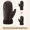 MGGMOKAY Women Leather Mittens Shearling Sheepskin Fur Lined Winter Mitten