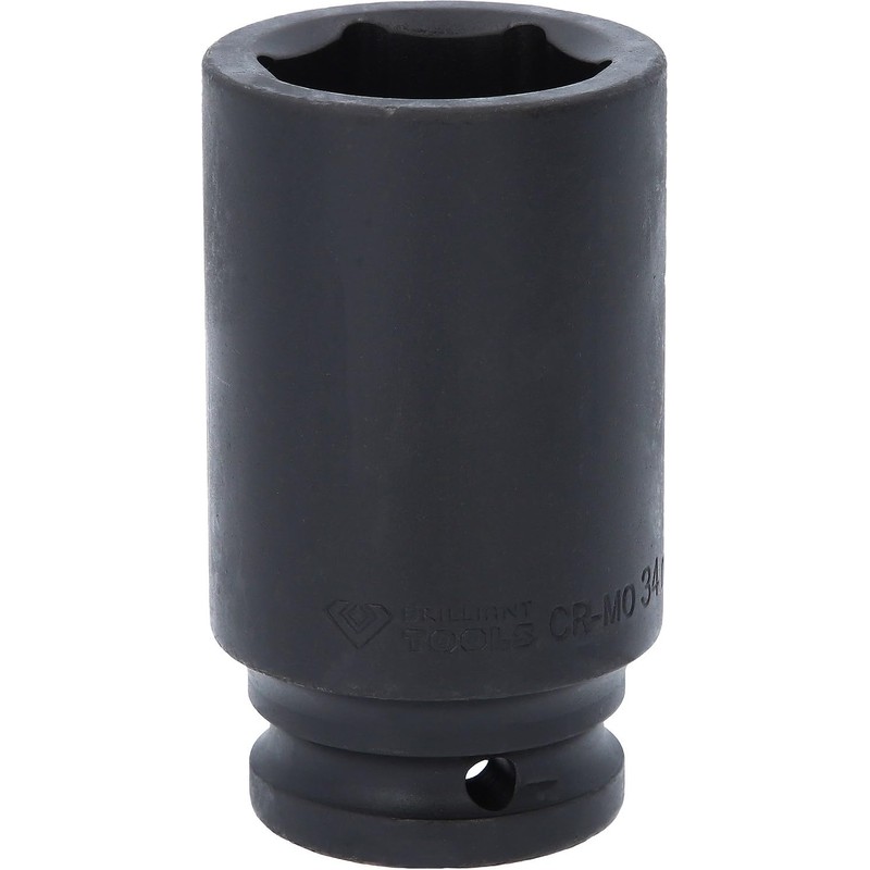 BRILLIANT TOOLS BT025613 3/4-Inch Hexagonal Impact Socket, 34 mm, Long