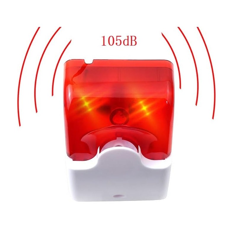 Taikuwu 105 dB Wired Flashing Strobe Siren Sound Alarm Home