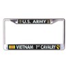 U.S. Army Vietnam 1st Cavalry Chrome License Plate Frame