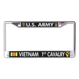 U.S. Army Vietnam 1st Cavalry Chrome License Plate Frame