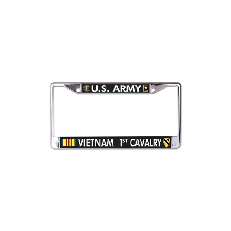 U.S. Army Vietnam 1st Cavalry Chrome License Plate Frame