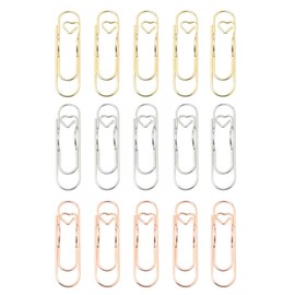 JianLing 15PCS Multi Functional Love Pen Clip Paper Clip Pen Clip 72x20mm Pen Barrel Paper Pen Clip Writing Stationery Notebook Fixed Pen Hangers for Memo Pad Holder Document Ticket Holder