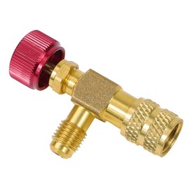 VLOOKEE R410a R32 Control Valve Air Conditioner Gas Charge Valve Diagonal Diameter Converter Adapter Flow Control 1/4" Male 5/16" Female