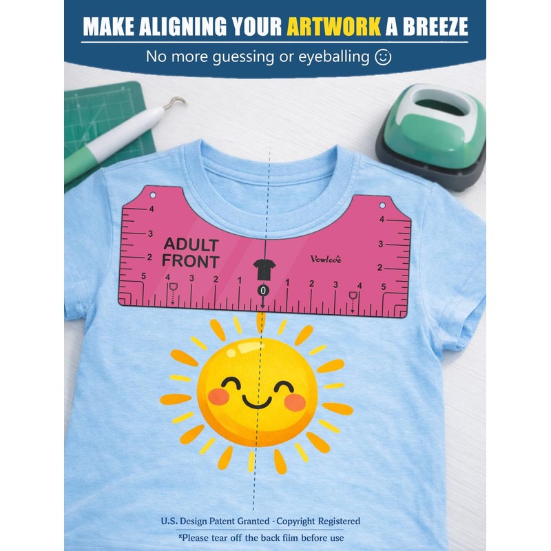 Vowlove Tshirt Ruler Guide for Vinyl Alignment: T Shirt Rulers