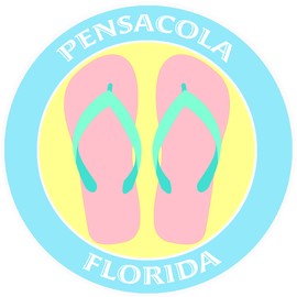 Athena Brands Flip Flops Pensacola Florida - Car Truck Window Bumper Graphics Sticker Decal - Wakeboard Blue