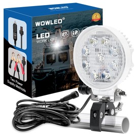 LED Boat Spotlights with Clamp, Super Bright Headlights with Mounting Clamp, Marine Boat Spreader LED Pod 12V 24V Marine Lights for Kayak Bass Jon Fishing Deck Dock Truck Car 4X4