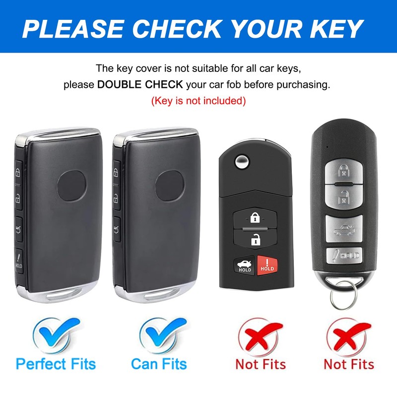 Key Fob Cover for Mazda CX5 with Keychain, Soft TPU