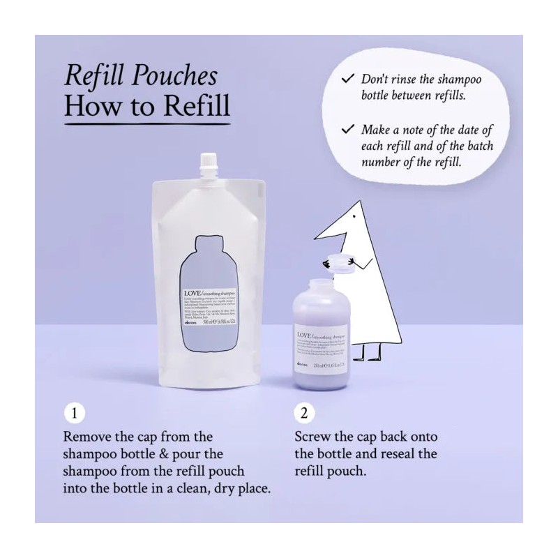 Davines Essentials LOVE Smooth Shampoo Refill Pouch 500ml