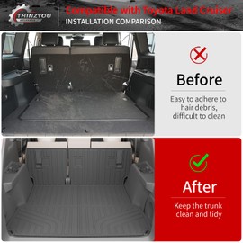Trunk Mat Compatible with 2024 2025 Toyota Land Cruiser/Lexus GX550 Overtrail 5 Seats Cargo Mat Cargo Liner Trunk Liner Back Seat Cover Protector Land Cruiser Accessories (Trunk Mat+Backrest Mats)