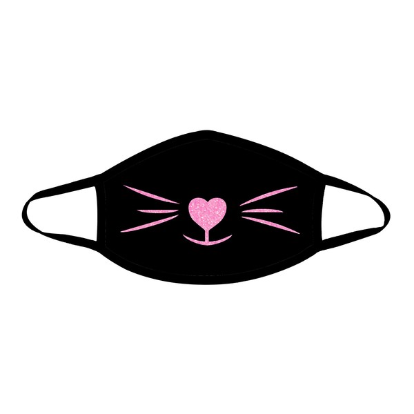 Neva Nude MEOW-ZA UV Pink Glitter Cat Whiskers Face Mask Dust Cover For Raves and Festivals