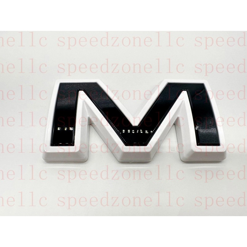 Auto Rear Tailgate GMC Black White OVERLAY Emblem Badge Fit