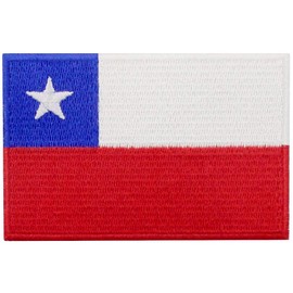 EmbTao Chile Flag Patch Embroidered National Morale Applique Iron On Sew On Chilean Emblem
